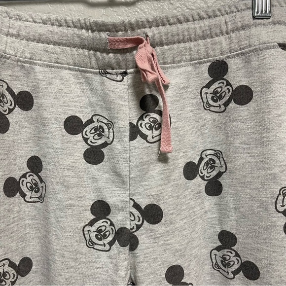 Disney Parks Women’s Heather Grey Mickey Mouse Print w drawstring Joggers XL - Picture 2 of 4